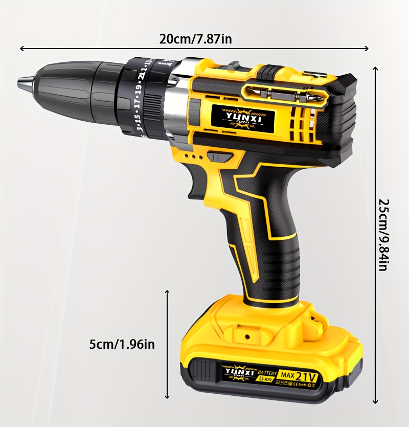2025 Accu Lithium-Ion Klopboormachine & Schroevendraaier Set met Werklicht, Krachtige Motor, Variabele Snelheid Trigger, Oplaadbare Batterij & Draagbare Tas - Heavy-Duty Alles-in-één Gereedschap voor Huisverbetering, Projecten, Professioneel & Constructie Gebruik