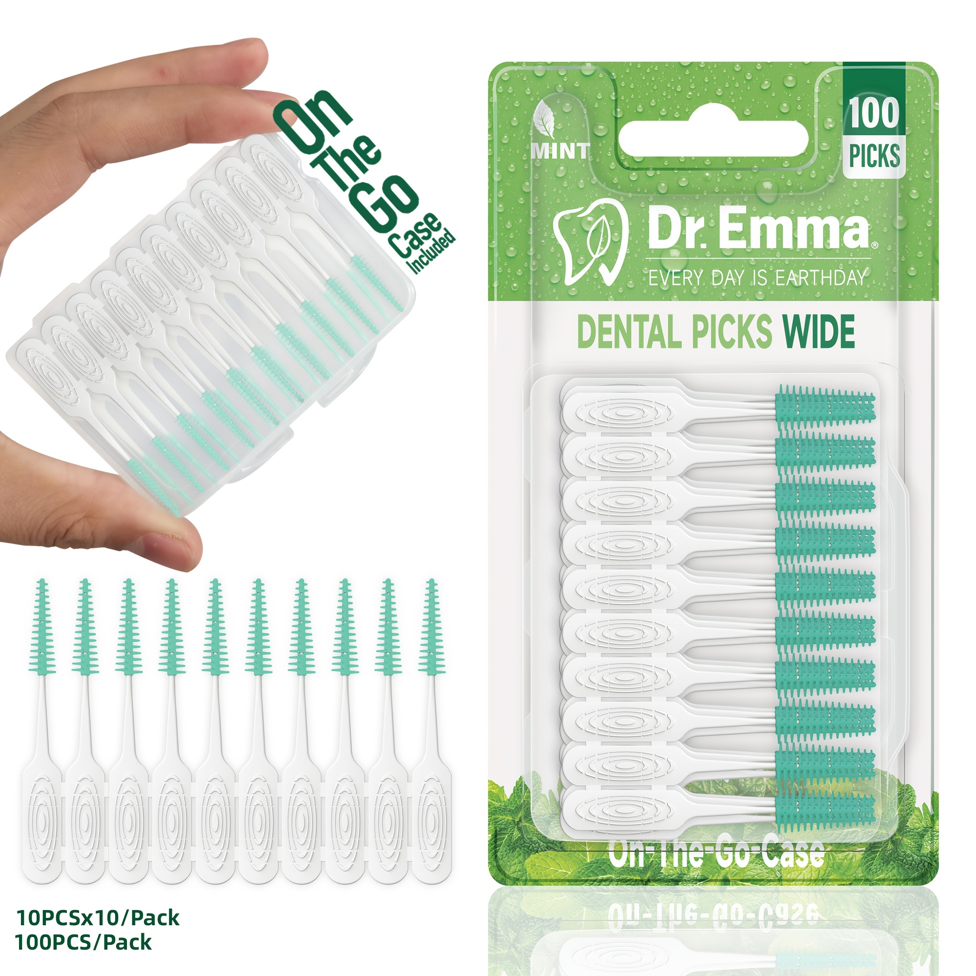 Wide Mint-Flavored Dental Picks, 100pcs