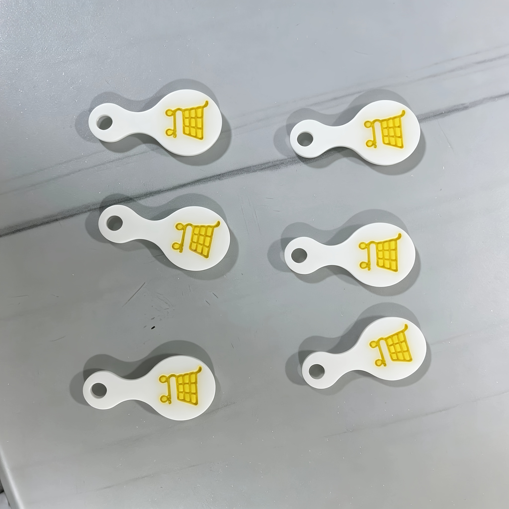 TEMU 6pcs 3d Printed Shopping Cart , Push Cart Opening Tokens, Portable And Practical Keys For Carts And Trolleys, Convenient And Practical