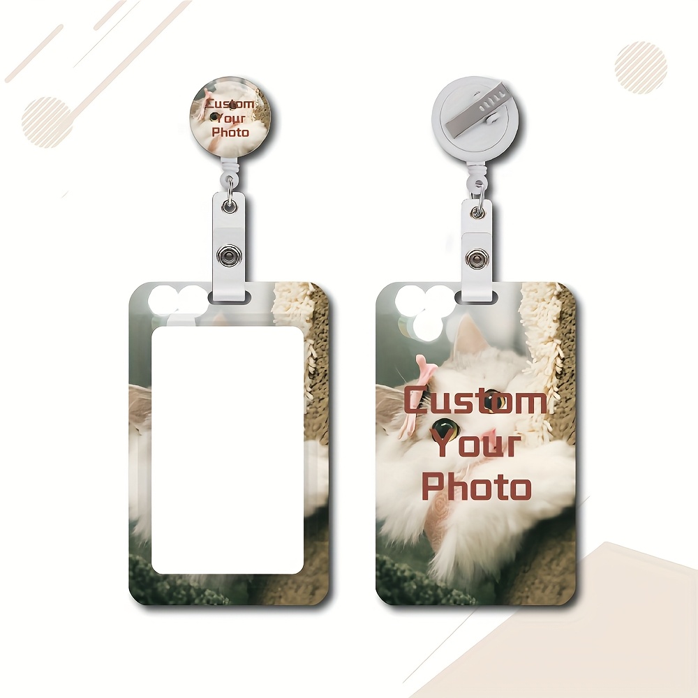 TEMU 2d Custom Badge Reel Set - Personalized Retractable Lanyard With Your Image/, Complete Abs Holder Kit For Nurses Teachers Offices