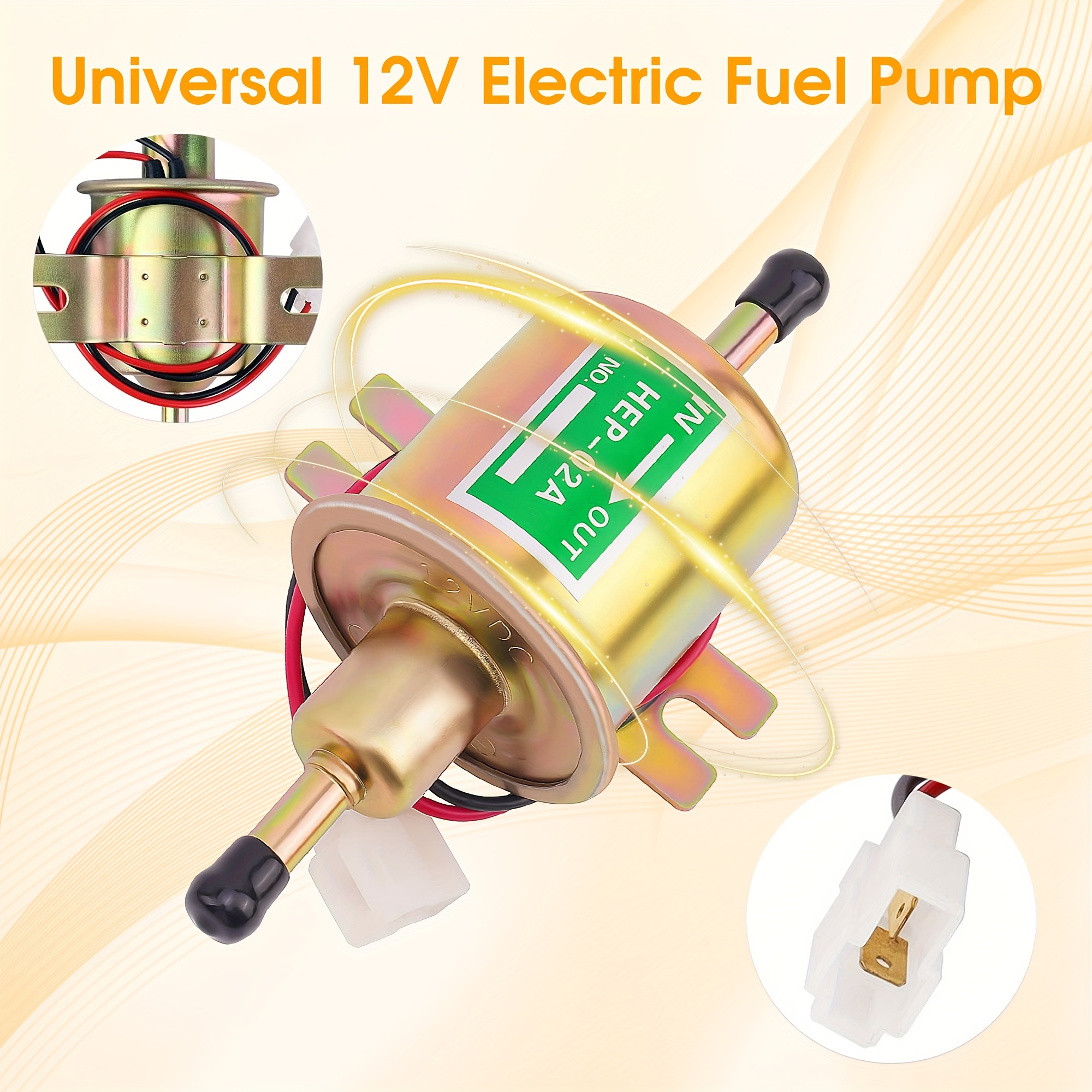 MOTMAX Universal 12V Electric High Pressure Fuel Pump EFI 0580464070, Black  