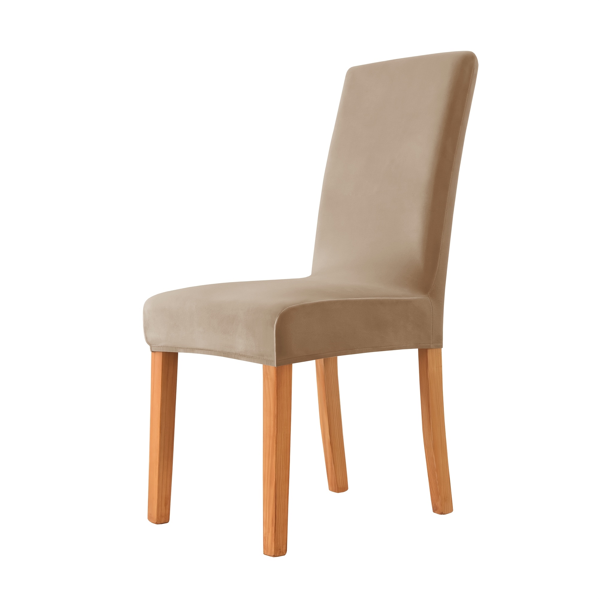 TEMU para silla de comedor de 1 pieza, elástica, ultrasuave, de felpa de zorro plateado, de respaldo medio, para hogar/hotel, lavable a máquina