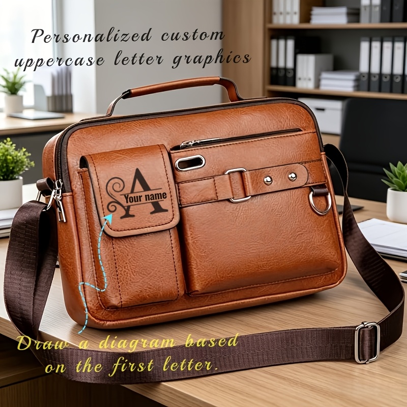 Trendy Crossbody Briefcase, Multi-Functional Business Bag with Custom Logo