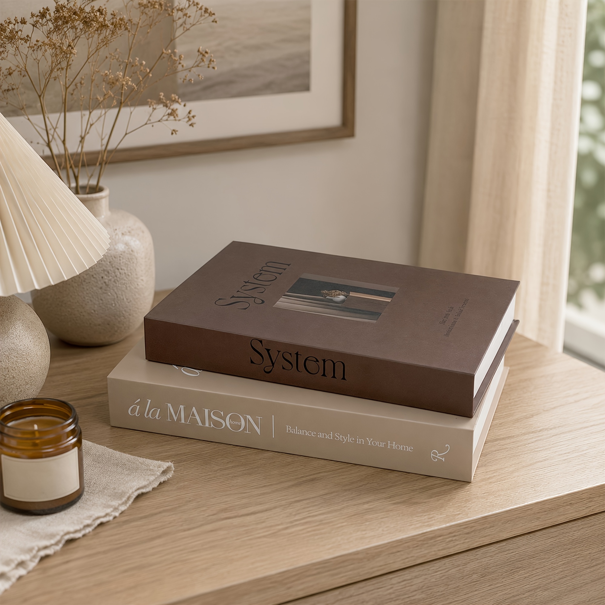 TEMU 2pcs Designer Inspired Decorative Book Set, Books For Open Shelving, Display Cabinets, Apartments And Styling
