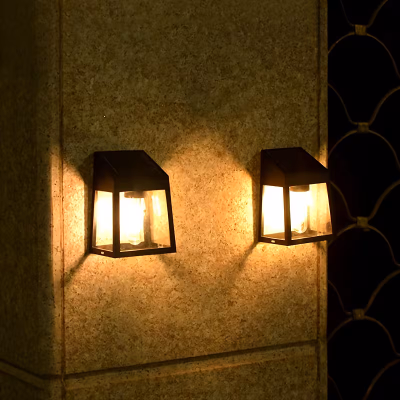 2pcs solar wall light plaster wall light wall installation solar lamp decoration solar wall light sensor lamp automatically your yard porch garden road garage Product details 0