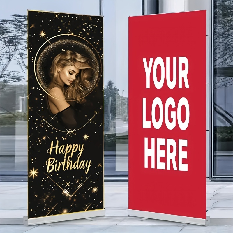 TEMU Customizable Retractable Banner With Stand (roll-up/pop-up Structure) - Portable, Self-standing Display Stand Suitable For Trade Shows, Retail