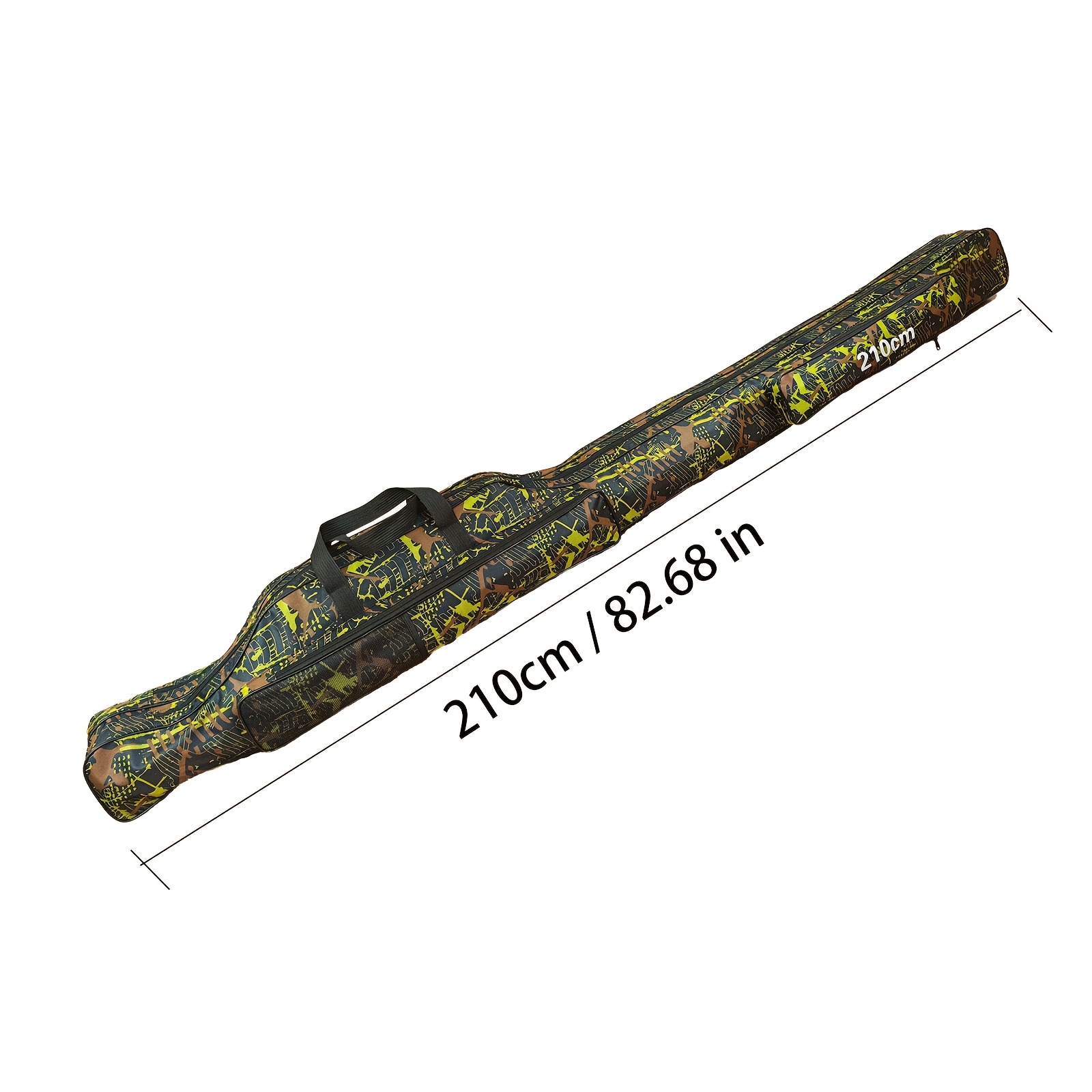 TEMU Fishing Rod Bag, 1-pack, Durable Double-layer Design With 2 Side Pockets, Portable Outdoor Fishing Rod Storage Bag, 5.58ft / 6.23ft / 6.89ft, In