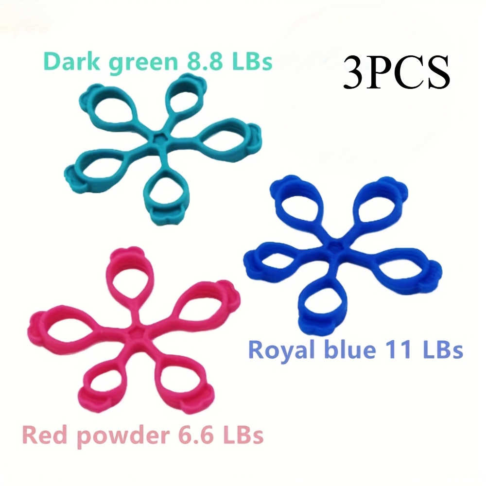 TEMU 3pcs Hand Resistance Bands Hand Extensor Exerciser Finger Grip Strengthener Strength Trainer Gripper Set, Finger Resistance Bands Finger Grip