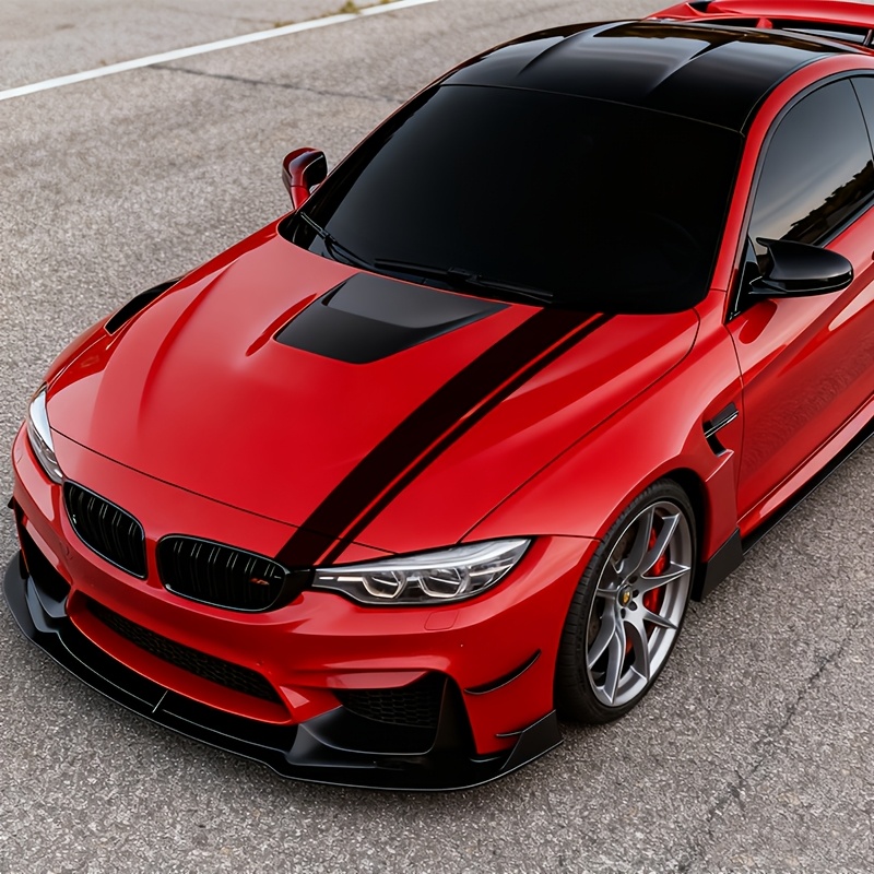 Car Hood Stripe Stickers Style Vinyl Decal Cover Scratches, Self-adhesive Easy To Tear Hood Decoration Stickers Waterproof And Sunscreen