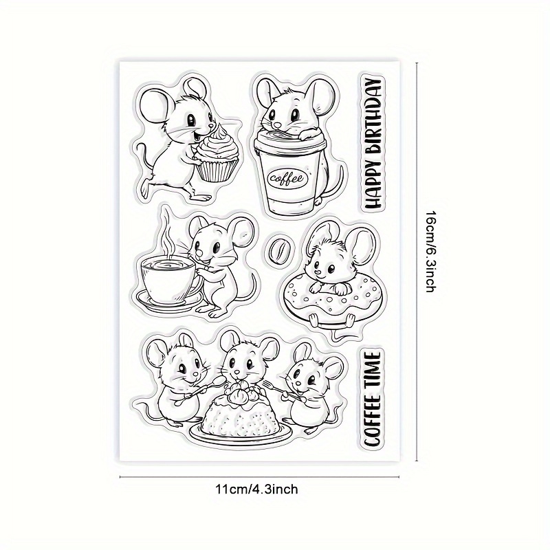 1pc Mouse Dessert Transparent Stamp For Card Making, Scrapbooking, Diary Decoration, And Painting Tools