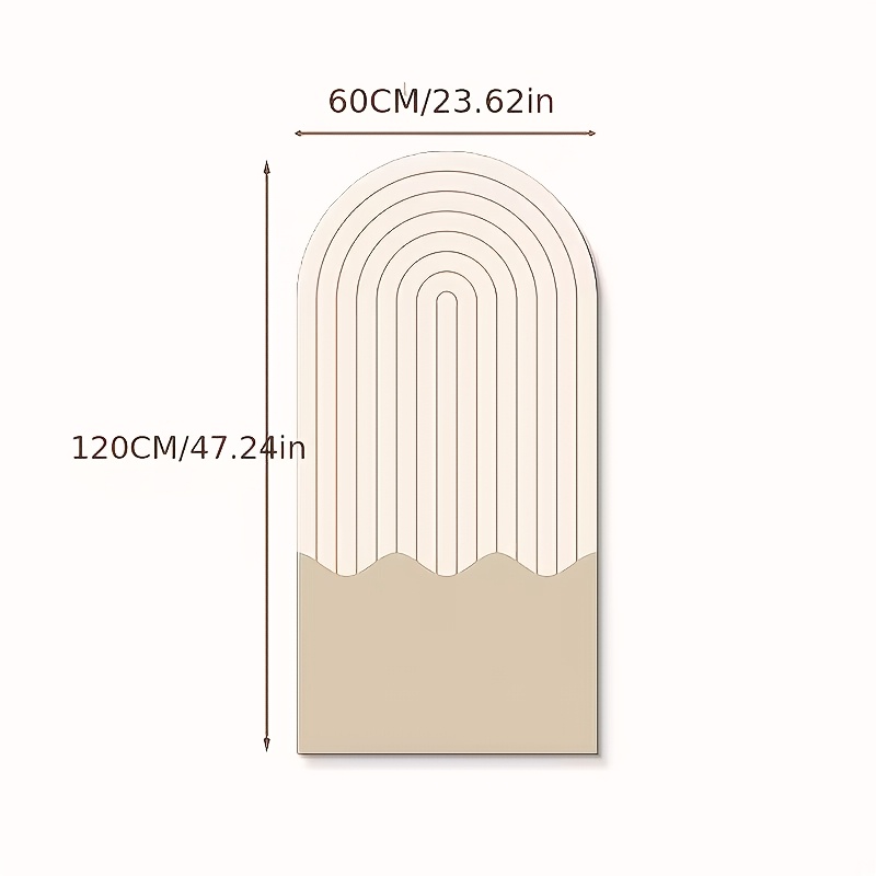 TEMU Tablón de anuncios moderno de fieltro a rayas, decoración de pared de fieltro arqueada elegante de gran tamaño, panel decorativo de pared de