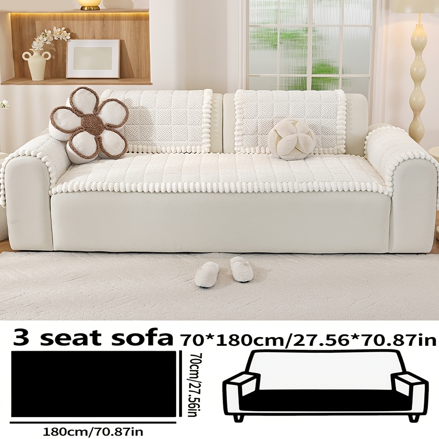 TEMU 1pc Exquisite Plaid Sofa Cushion, Fits Single, 2-seater, 3-seater And 4-seater Sofas. Pet-friendly, Machine Washable And , Used In Bedrooms,
