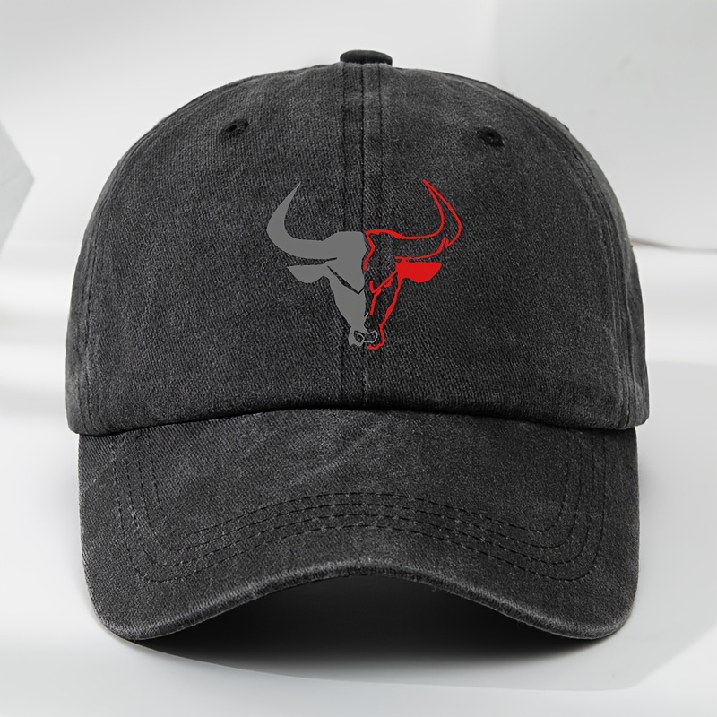 E-shop MAKEFGE Vintage Gewaschene Bullenkopf Baseballkappe - Weiche Oberseite, Schweißabsorbierend, Atmungsaktiv, Sonnenschutz Hut für Outdoor-Sport &