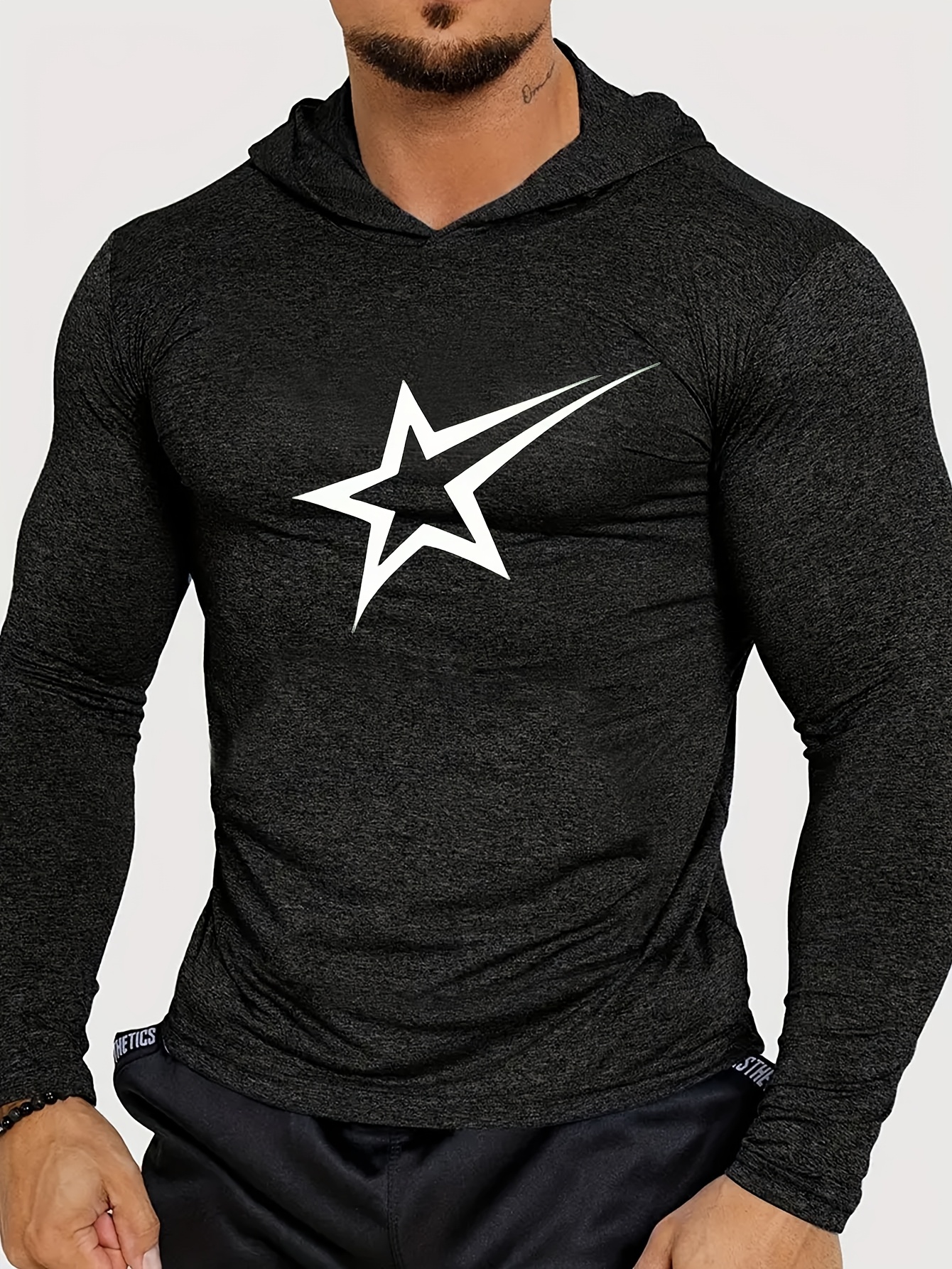 sudadera capucha ajustada hombre jersey deportivo Temu Ecuador