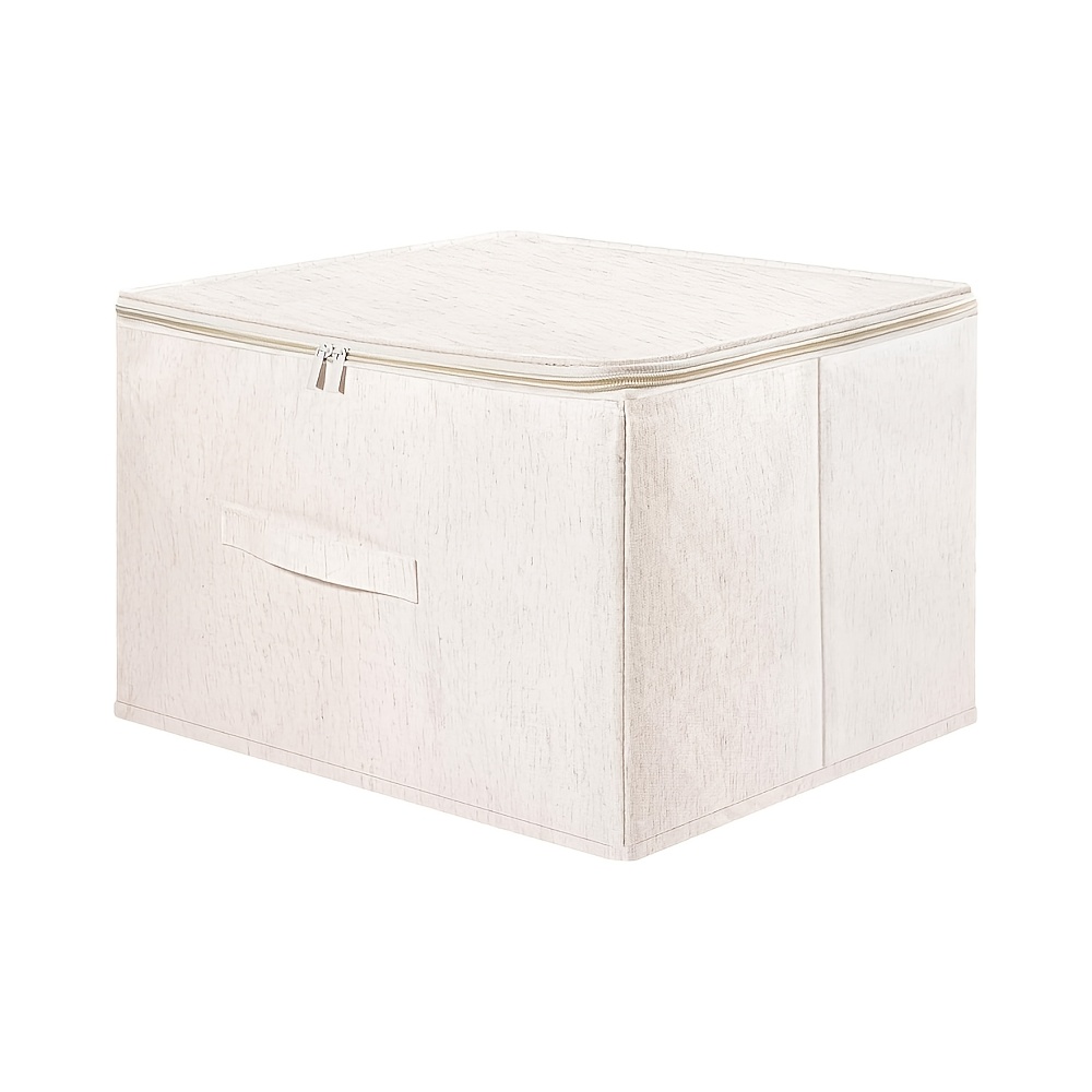 Image of 41l Fabric Storage Box, Storage Basket With Lid, Zippered Coat Container, Closet Organizer Bin, 45 X 35 X 26cm
