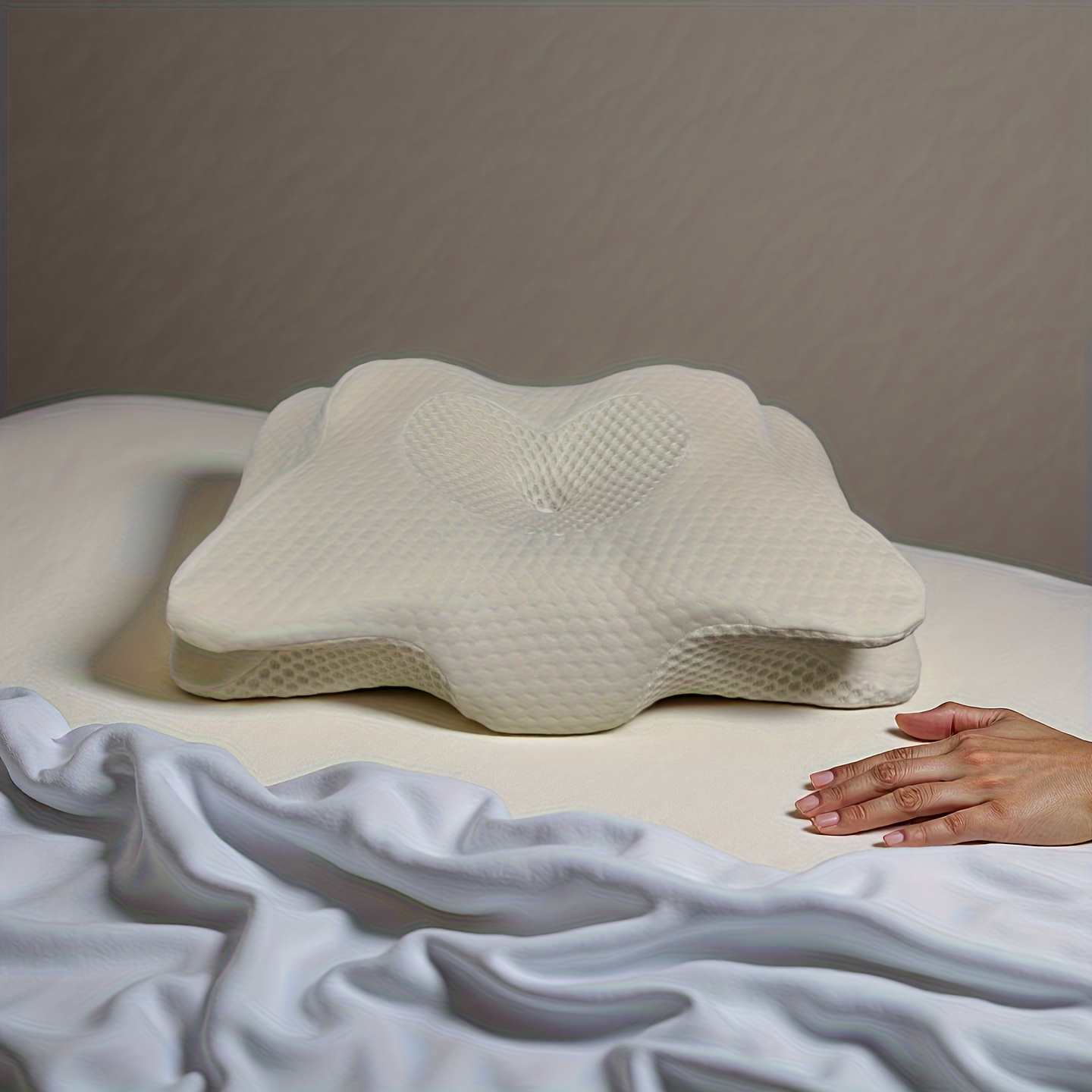 1pc Ergonomic Shaped Memory Foam Pillows, Cervical Neck Pillow For Sleeping, Side Sleeper Pillow, Contoured Pillow, Head Pillow Pad, Cushion Pillow For Different Sleeping Posture