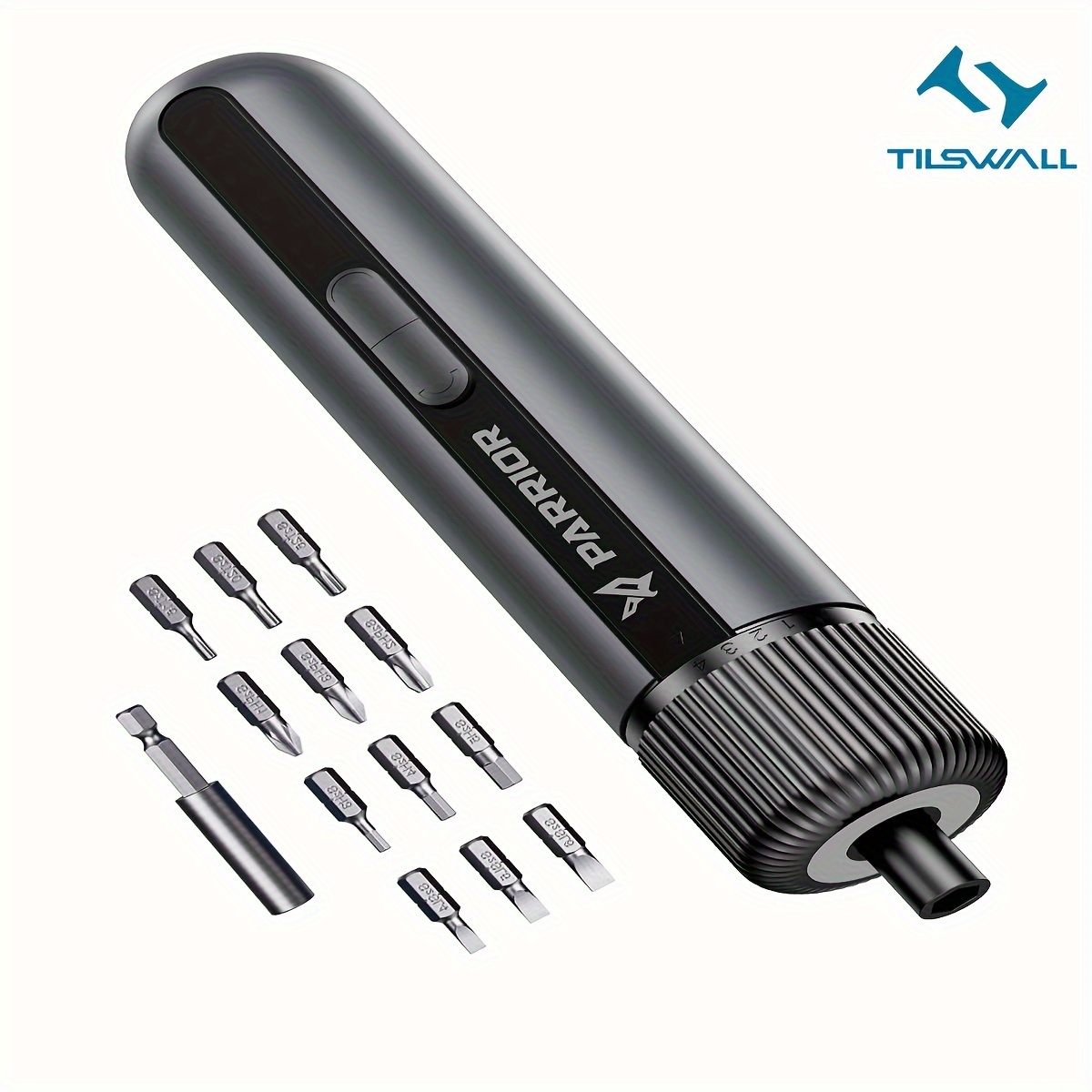 TEMU Electric Screwdriver ( N.m) Parrior 4v Cordless Screwdriver Set With 4 Torque Settings, 12 S2 Steel Bits, 2200mah Rechargeable Battery Tilswall