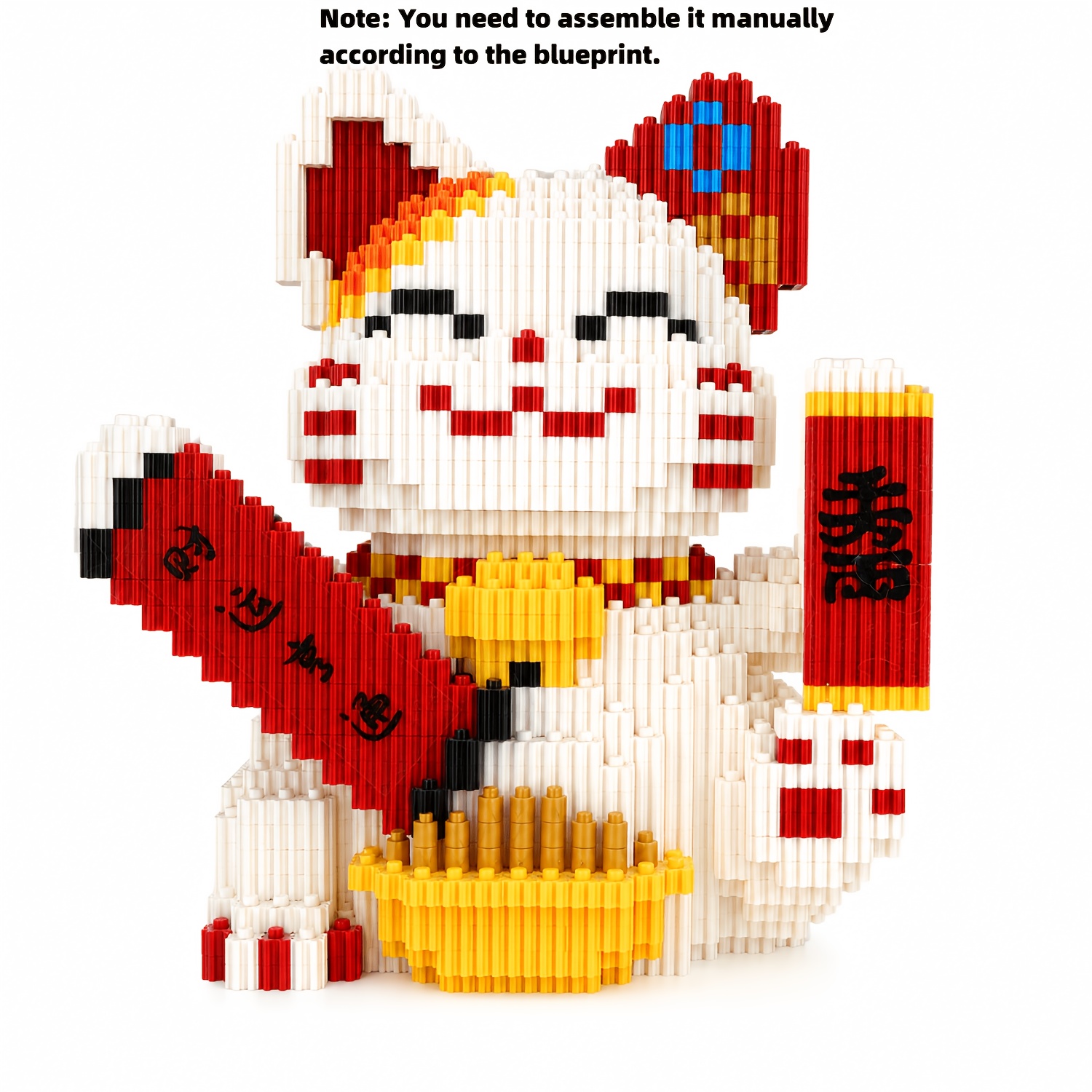 Exquisite Lucky Cat Building Block Set, Cute Desktop Decoration