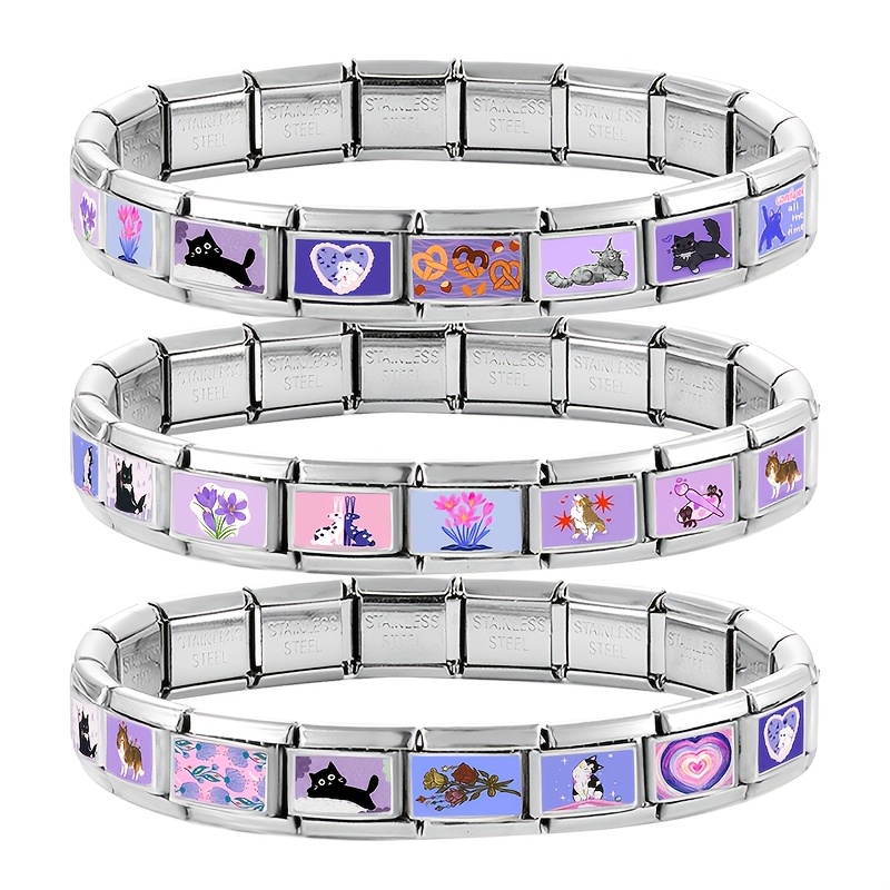 Exquisite Photo-Style Bracelet with Heart and Cat Designs