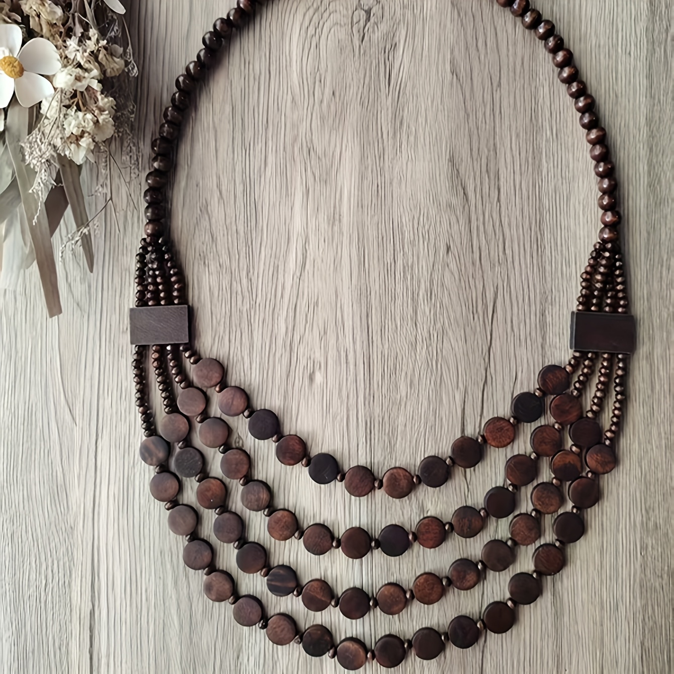 Women's Multi-Layer Wooden Bead Necklace