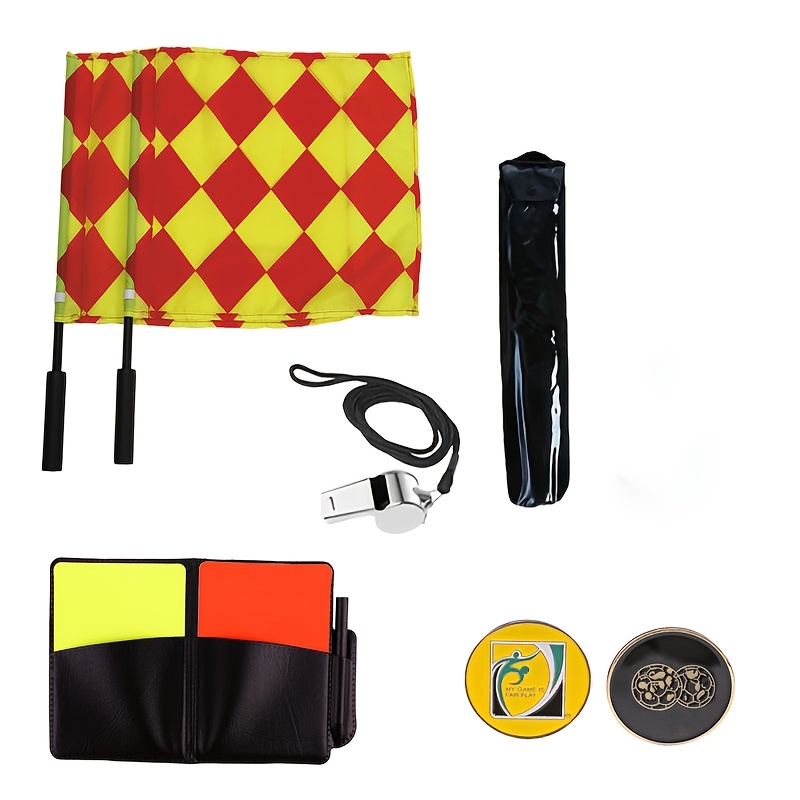 TEMU Ensemble de 6 drapeaux de portatifs, spéciaux pour l'entraînement de d'/, comprenant un sélectionneur de , des cartes rouge et jaune, un sifflet