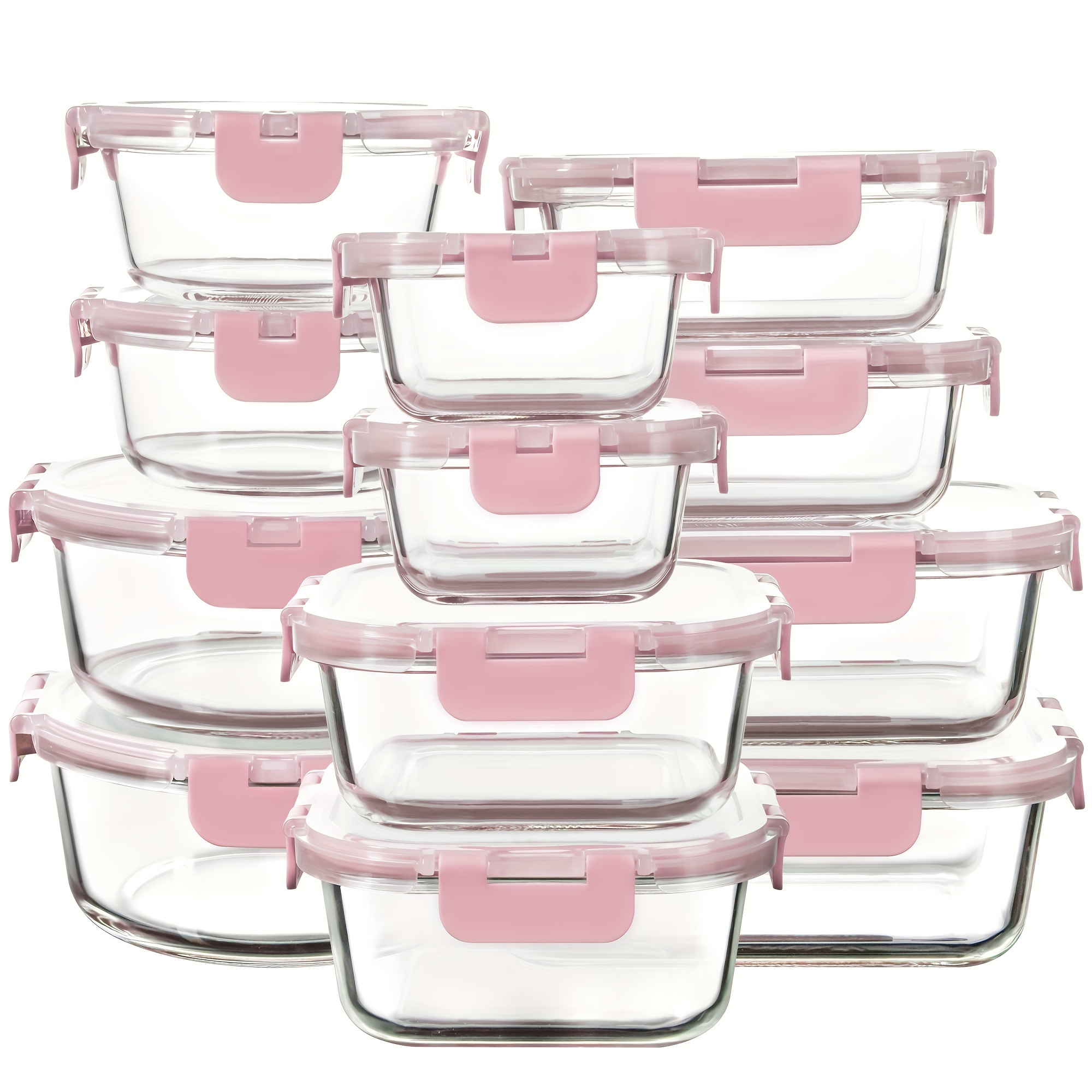 

24pcs (12 +12 Lids), Glass Storage Containers With Lids, High Borosilicate Glass Meal Prep Containers, Dishwasher/microwave/freezer Safe Glass Food Storage Containers For Leftovers, To Go, Leak-proof
