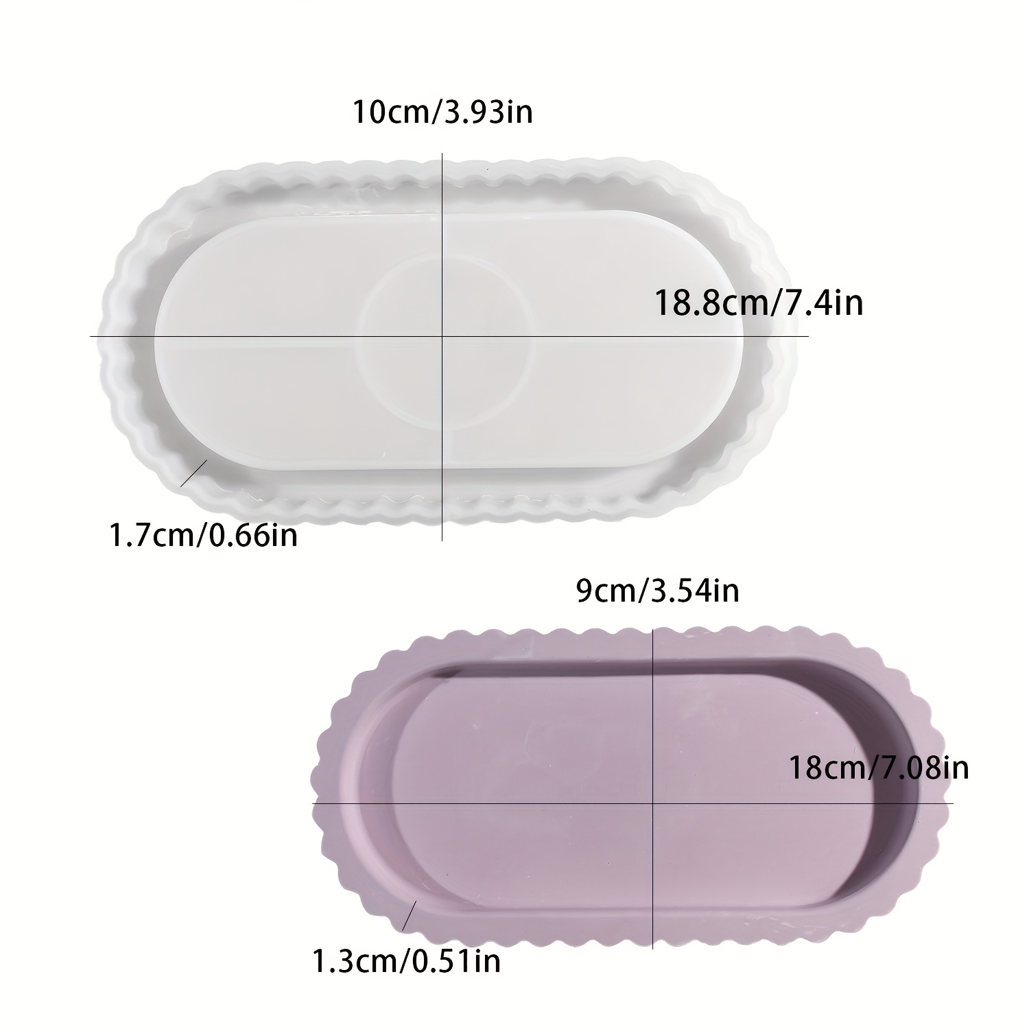 Image of Resin Casting Molds 1pc Oval Lace Mirror Tray Silicone Mold, Gypsum Casting Tray Storage, Suitable For Home Diy Decoration, Handmade Gift Production
