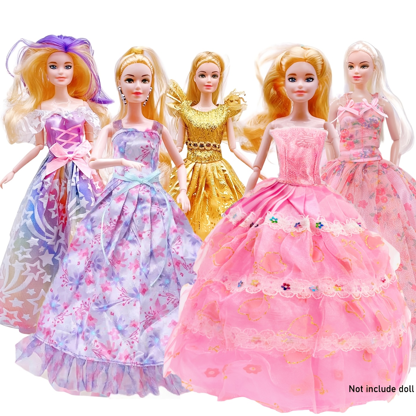 Image of 5 Sets Of Doll Clothes Handmade Doll Dresses Suitable For 11.5inch Doll Wedding Party Dress Outfit Set Suitable For 11.5inch Doll Random Style