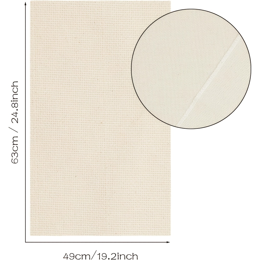 TEMU Tessuto per Punch Needle, Tela per Tufting e Monks Cloth per Tappeti Punch Needle