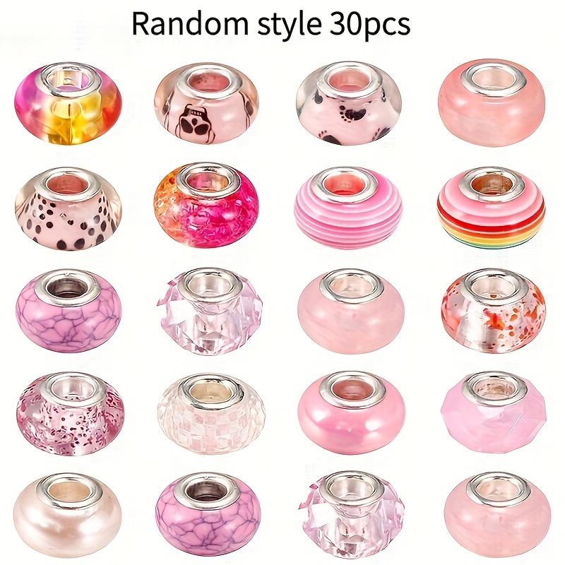 30pcs Large-hole European Beads for DIY Jewelry Making