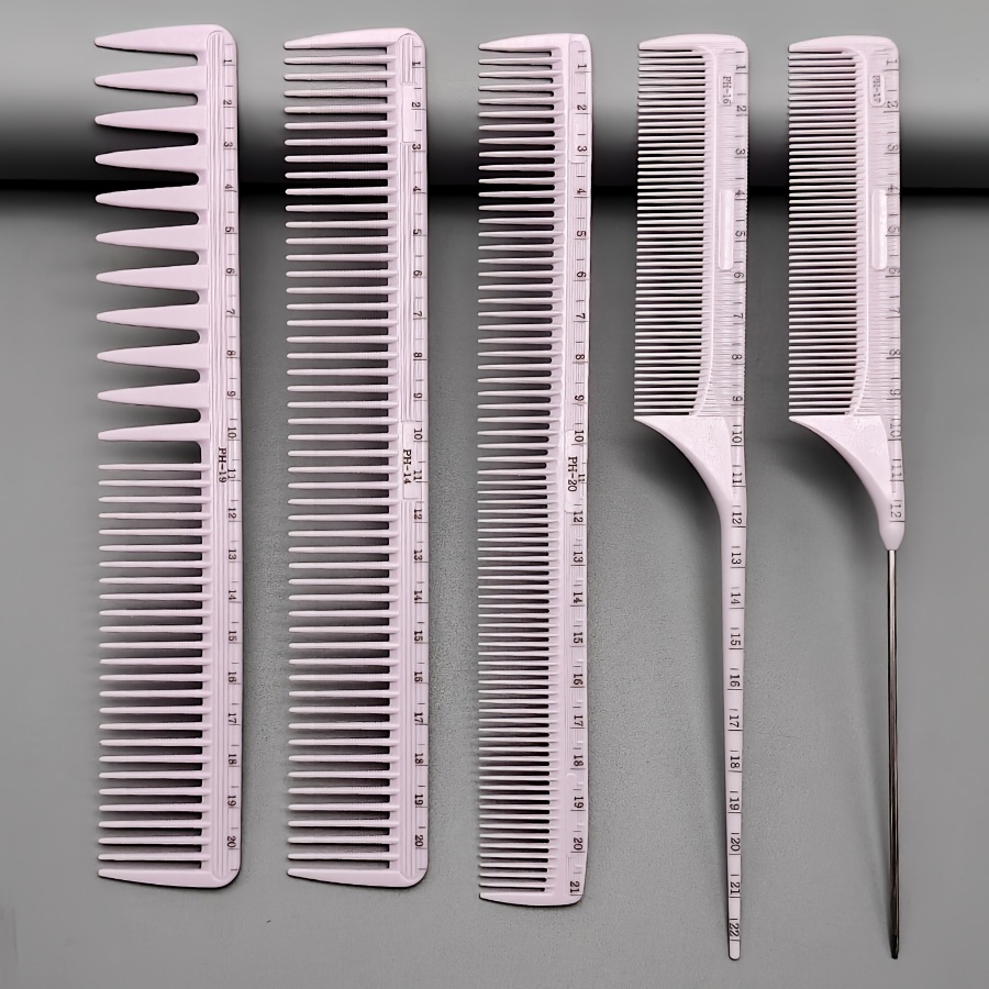 TEMU Un ensemble de peignes avec graduations, permettant une coupe de cheveux précise. Cet outil de salon est parfait pour les coiffeurs et est
