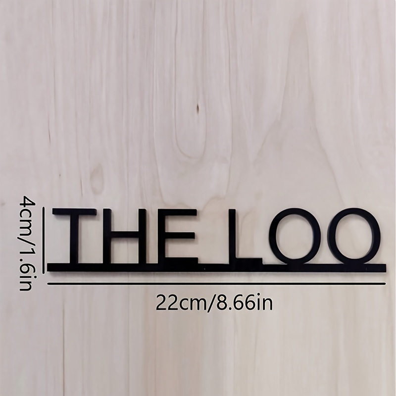 TEMU 1pc Modern Metal "the Loo" Bathroom Door Sign - Horizontal Wall-mounted Toilet Plaque, Bath Room Decor Suitable For Christmas, Valentine' Day,
