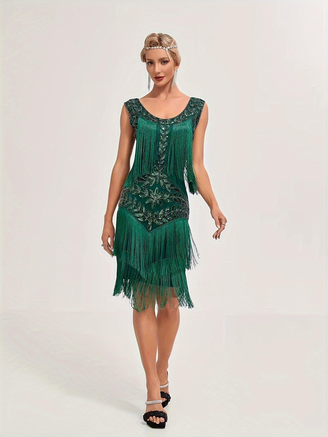 sachin and babi light blue dress 1920 vintage sequin dress ball fringe dress party