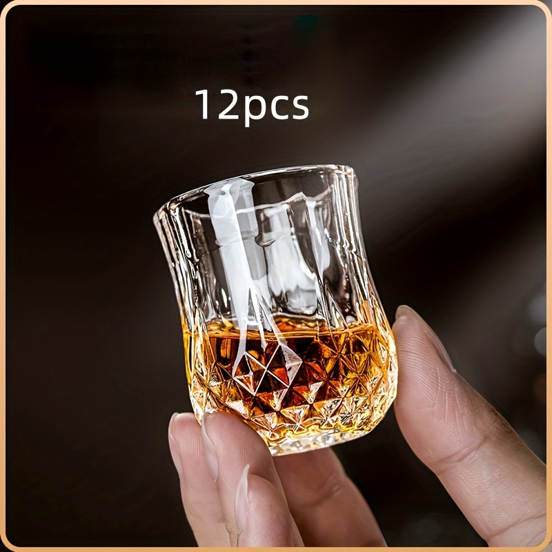 E-shop 6 Stk./12 Stk., 1.69oz Kristallgeschnittenes Glas, Tequila-Glas, -Glas, Whisky-Glas, geeignet für Zuhause, Bar, Party KTV