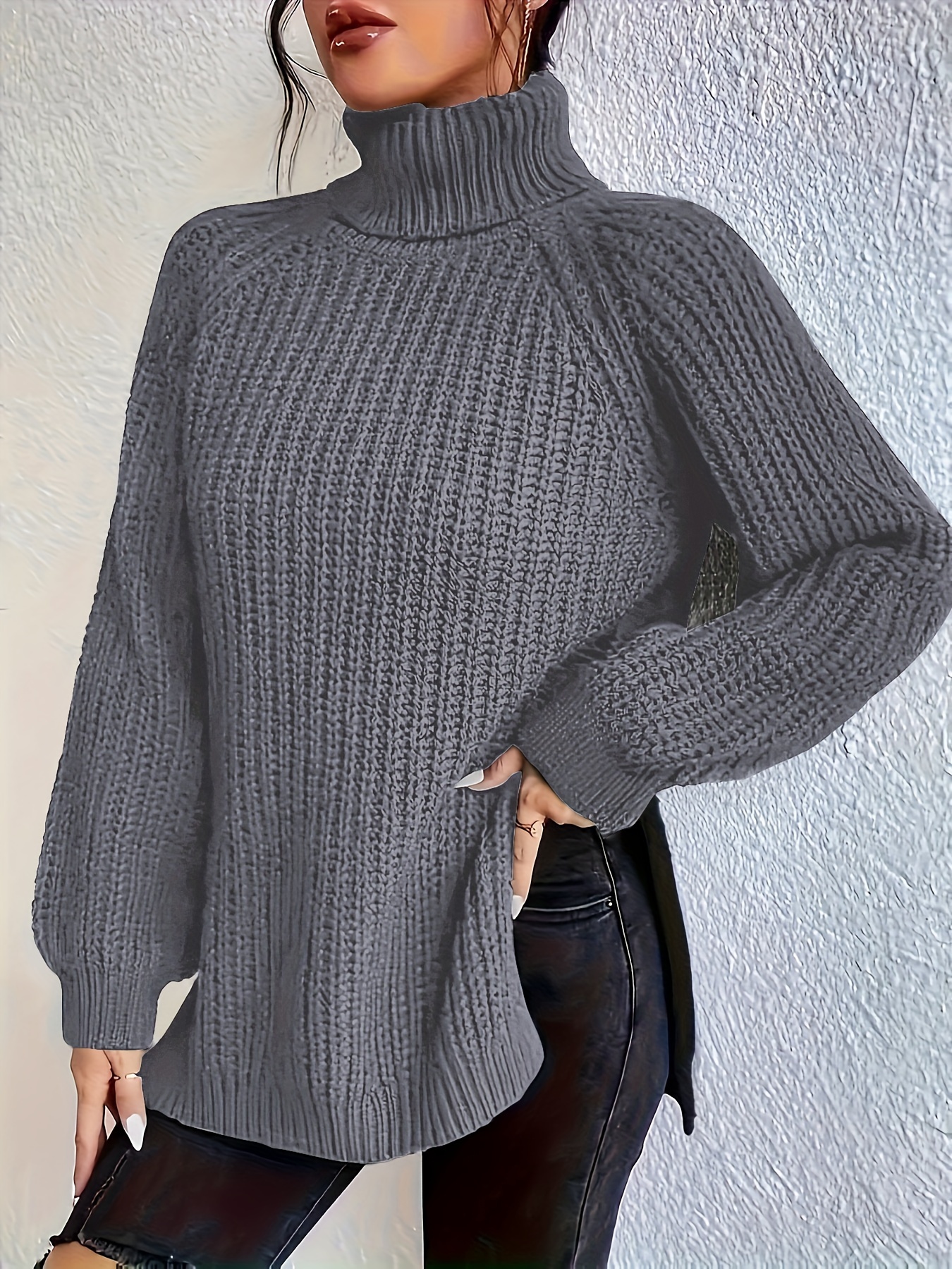 Oversize Strickpullover Rollkragen Asos Grau Oversize Pullover Mit