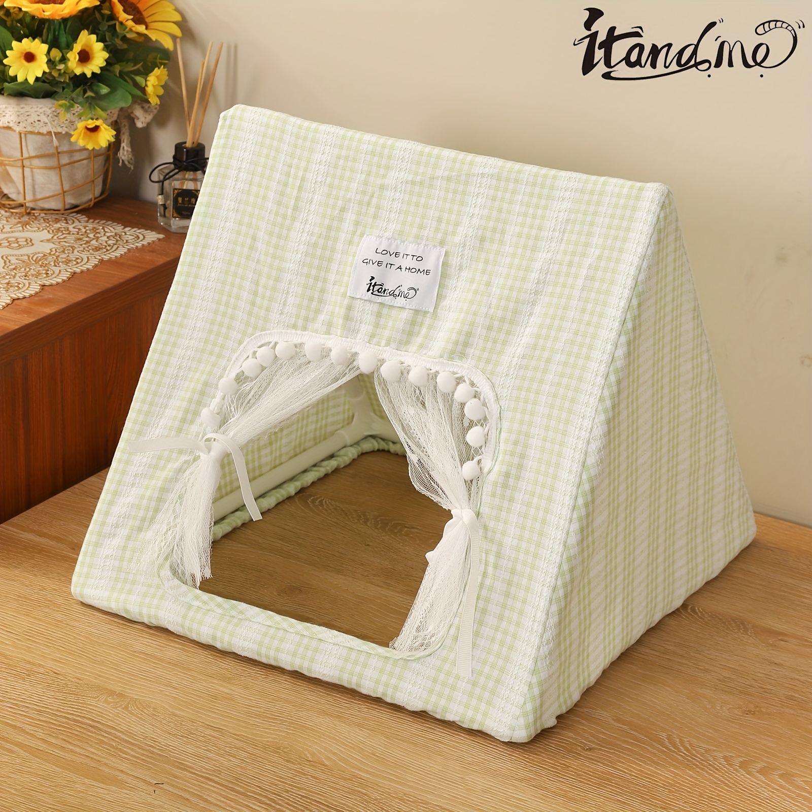 

Itandme Cozy Small Pet Tent - Polyester Rabbit & Guinea Pig Hideaway House For Sleeping And Play Rabbit Hutch Indoor Indoor Rabbit Hutch