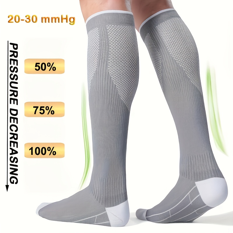 TEMU Chaussettes de compression pour hommes et femmes 20-30 mmHg - Chaussettes de soutien de la circulation, adaptées à l'assistance aux personnes