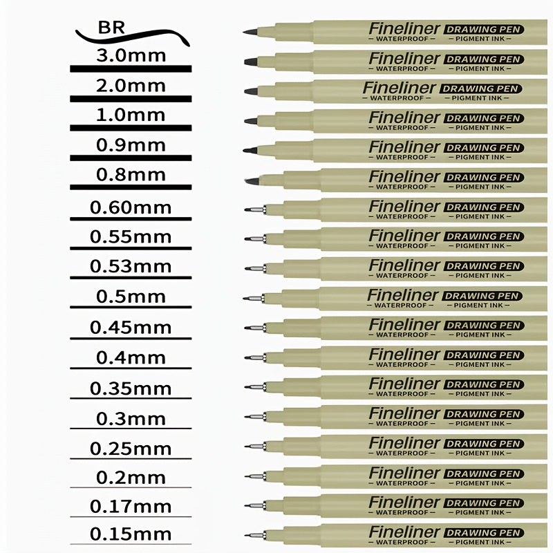 TEMU 18pcs Multifunctional Fine-line Pen, With Multiple Nib Models, Suitable For Detailed Painting, Sketching And Writing, Hand-drawn Illustration