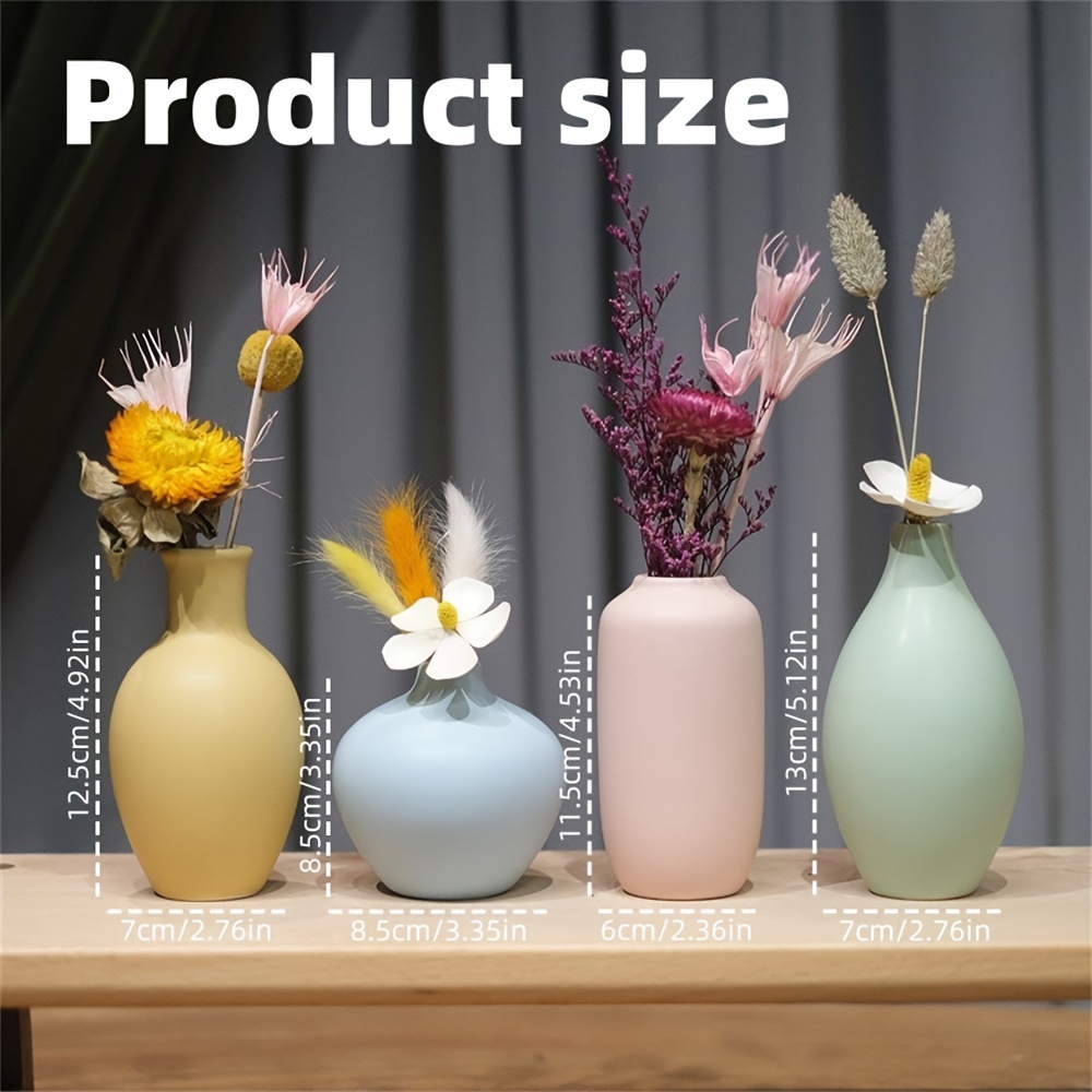 Image of 4pcs, High-looking Ceramic Vase, Creative And Decoration Ornament Vase, Very Suitable For Anniversary Celebration Decorations, Parties, Wedding Centerpieces, Aesthetic Room Decoratation