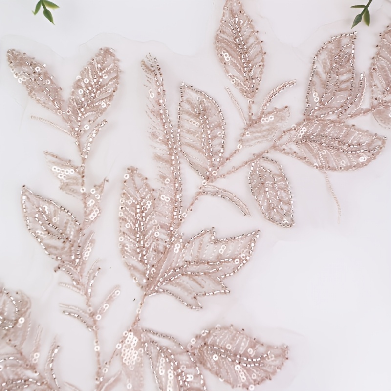 BNH5399 New Color Sequins Embroidered Leaves for Dresses