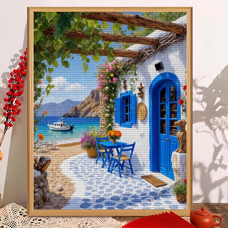 TEMU A Set Of New Frameless Cross- Printed Kits Featuring The " " Design. This Home Decor Art Hand-embroidery Set Includes Printed Fabric, Threads,
