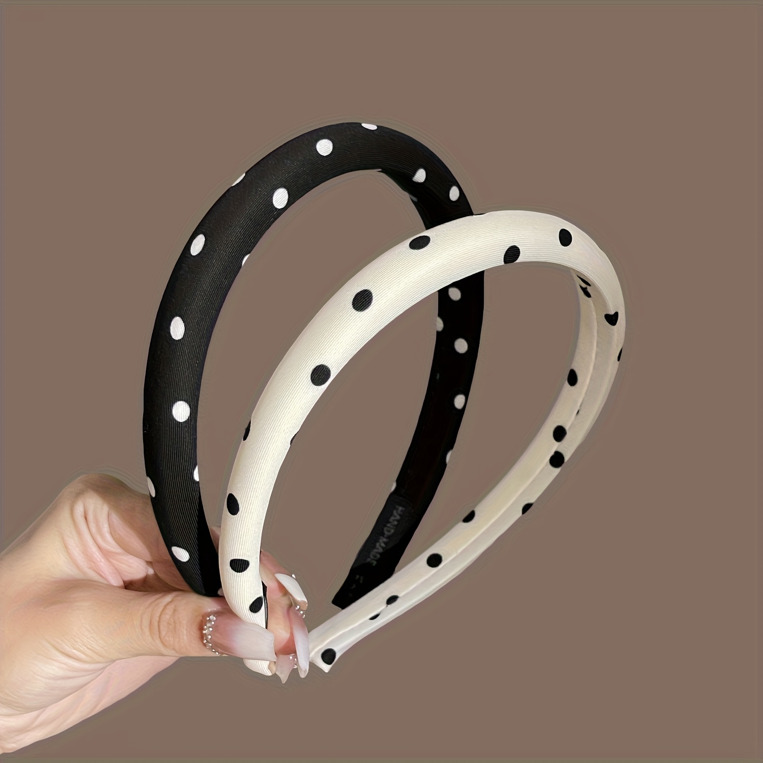 TEMU 2pcs Polka Dot Headband Women's Autumn And Winter New Style Versatile Hair Clip Hair Additions High Skull Washing Special Headband Hair Tie Headwear