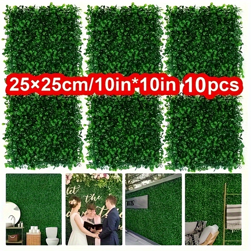 

10 Synthetic Grass Wall Panels - Greenery For Outdoor Decor, Ideal For Halloween, Christmas, And Thanksgiving, No Electricity Required