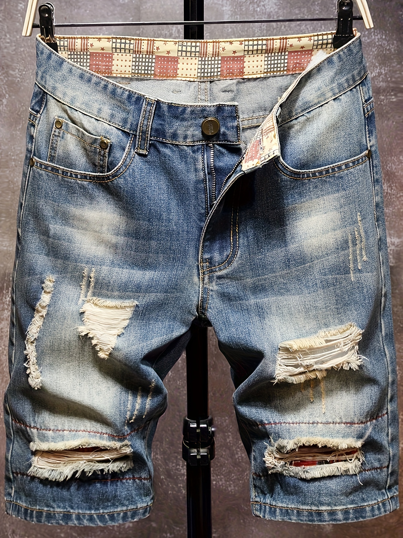 Mens Royalty Jeans Canada Men's Vintage Royal Blue Ripped Denim