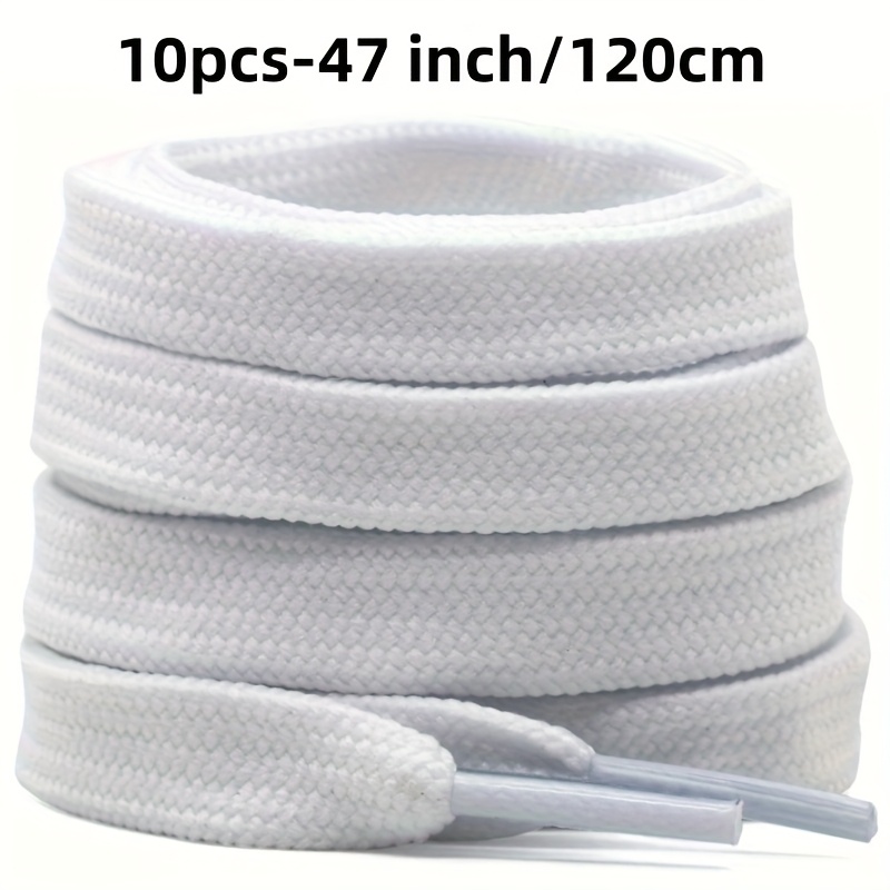 TEMU 10pcs High Quality Double-layer Flat Shoelaces, Durable Shoelaces Suitable For Casual Shoes, For Sports Shoes, And Boots, In Sizes, Durable Shoe