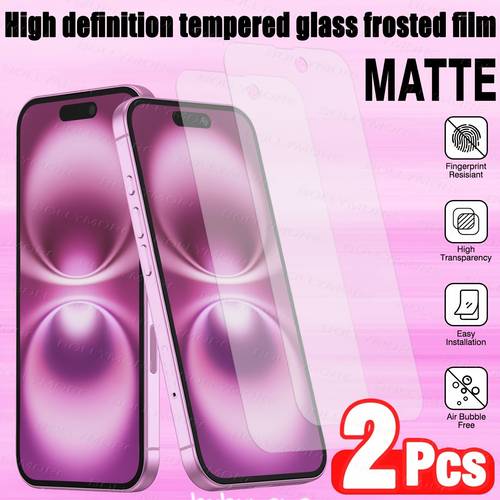 2pcs Full Coverage Matte Tempered Glass Screen Protector, Suitable for Iphone 17 Pro Max/17 Air/17E/16 Pro Max/16E/15 Pro Max/14 Plus/13 Pro Max/12 Mini/11 Pro Max/Xs Max, Anti Glare, Anti Fingerprint, 9H Hardness, Scratch Resistant,