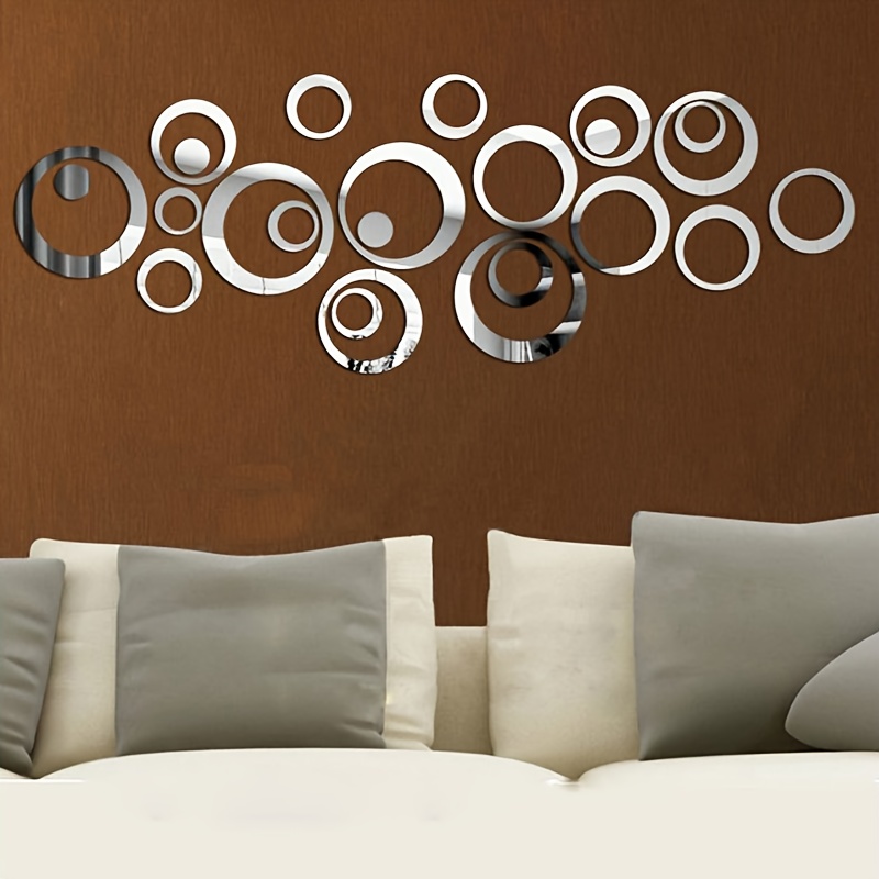 

Room Decor 24pcs 3d Round Mirror Self-adhesive Wall Stickers, Acrylic Material, , Suitable For Living Room, Bedroom, Bathroom Diy Creative Decorative Art Wall Stickers