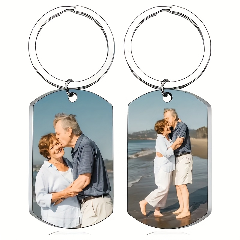 E-shop 2D Flach, 1 Stück 2D Personalisierter Doppelseitiger Foto-Acryl-Schlüsselanhänger, Individueller Fotokettenschlüsselanhänger als