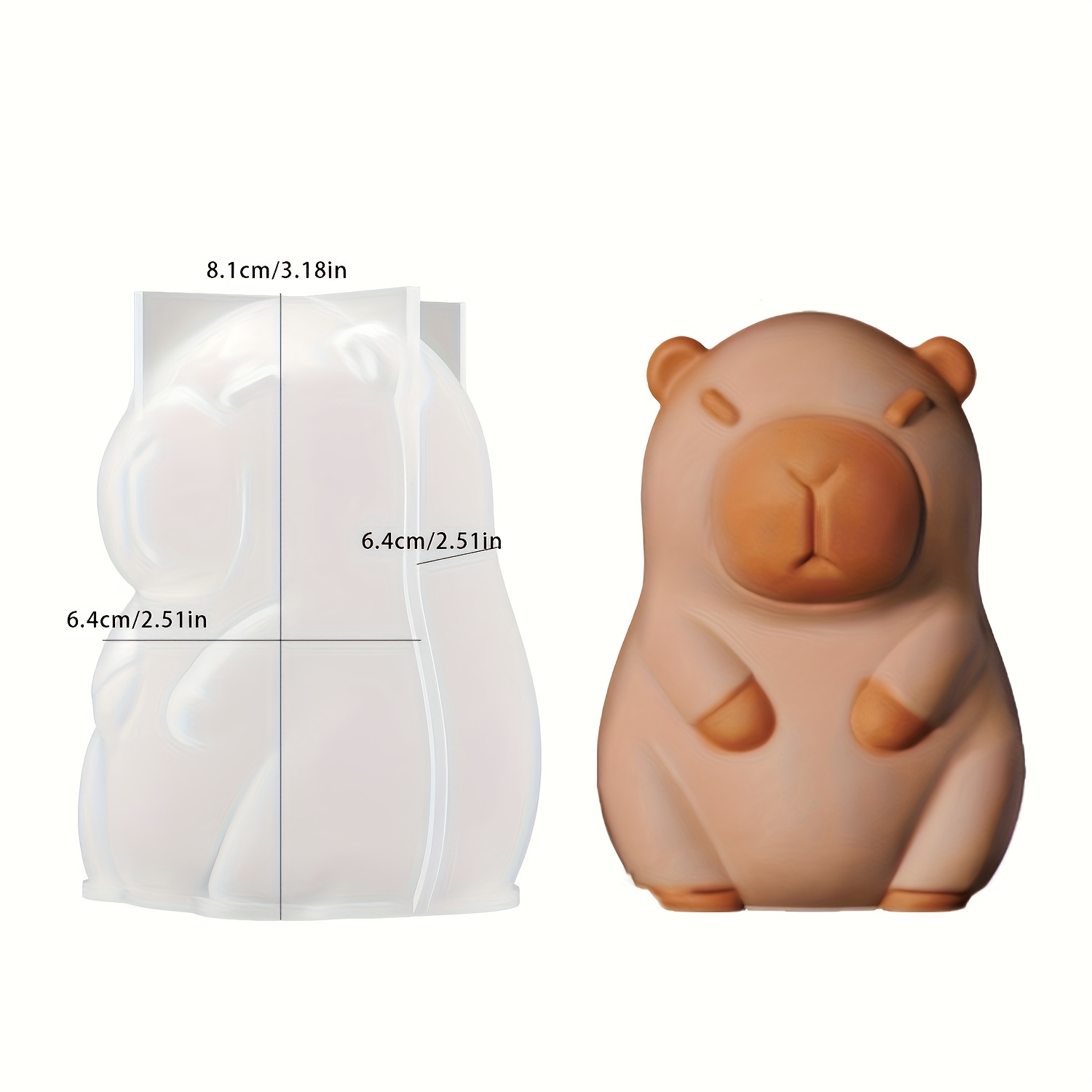 1pc Cute Capybara Molds, Capibara, Candle Molds, Diy Resin Silicone Jewelry Molds, Diy Drip Molds, Water Buffalo Doll Scented Candle Silicone Molds, Decorative Items, For Resin Casting Molds