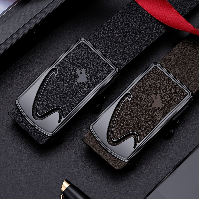 Classic Automatic Buckle Men's Belt, Smooth Buckle Business Belt, New Style Men's Belt